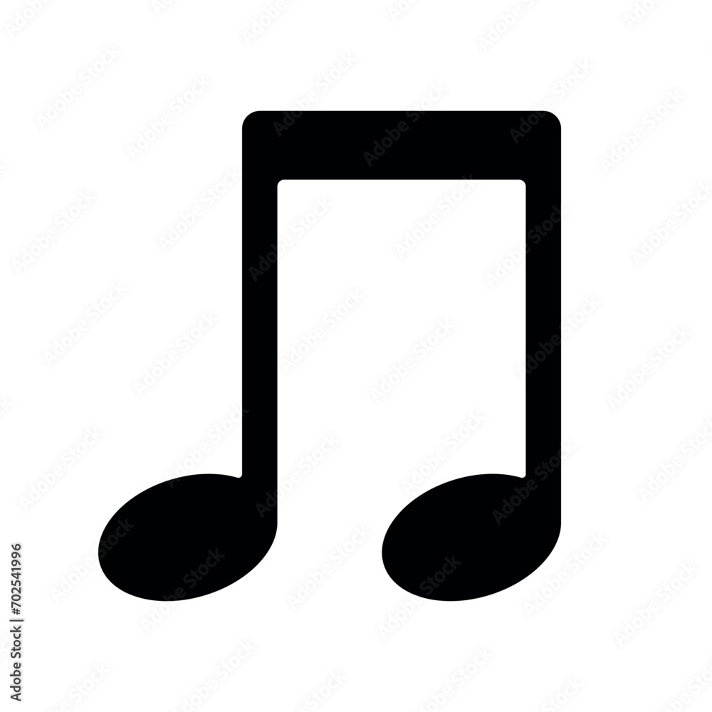 Vector flat music note silhouette isolated on white background Vector flat music note silhouette isolated on white background