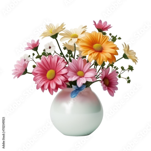  cute brightly colored little miniature flower arrangement on isolate transparency background  PNG