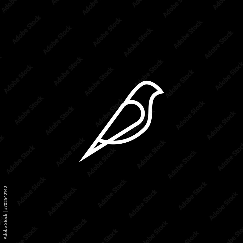 Obraz premium Bird Monoline logo vector design modern 