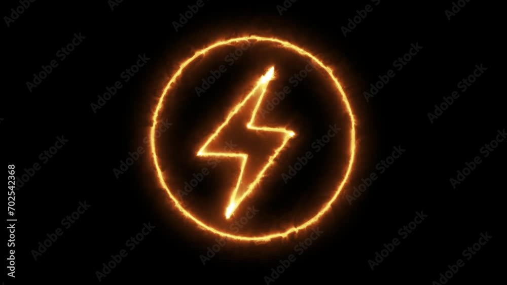 Battery charging power symbol, lightning bolt sign in the circle. Vector illustration. Battery charging power symbol, lightning bolt sign in the circle. Vector illustration.