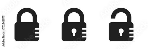 padlock lock unlock icon vector design photo