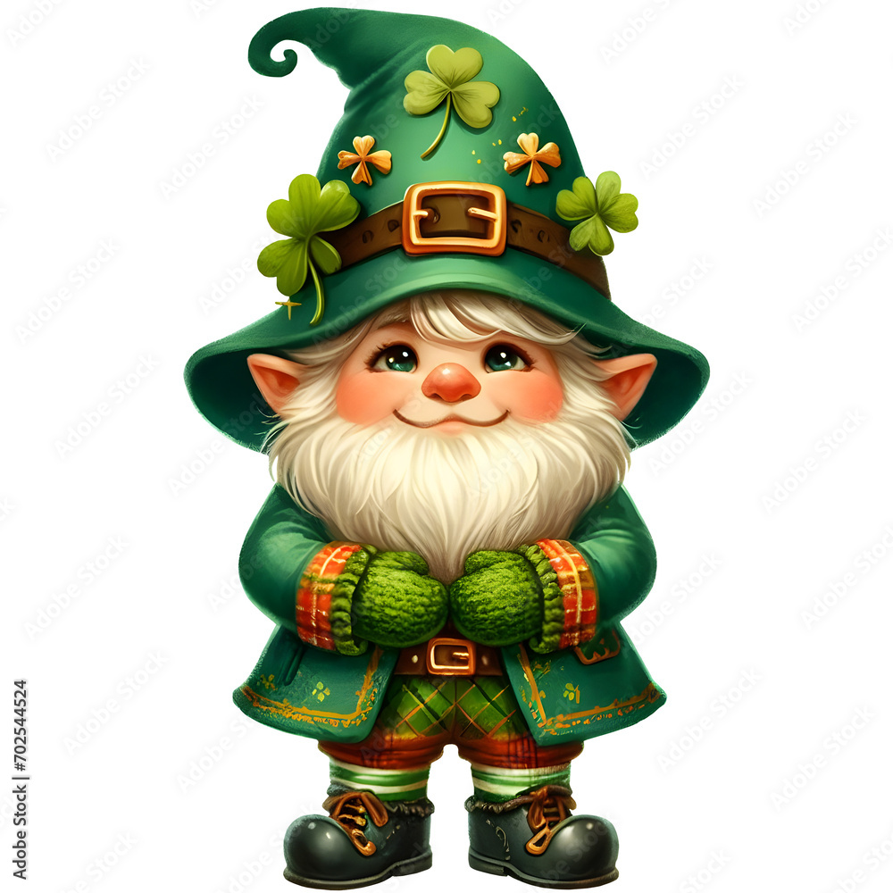 Obraz premium St. Patrick's day gnome in green outfit 