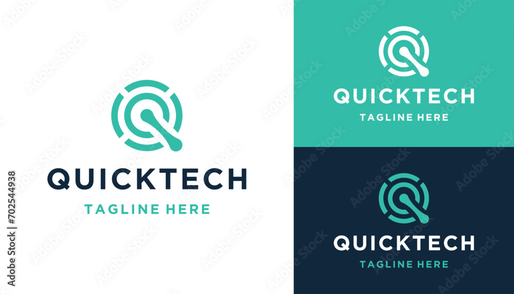 Initial Letter Q Modern Circular Center Core Circle Pattern For Connection Technology Logo Design. Initial Letter Q Modern Circular Center Core Circle Pattern For Connection Technology Logo Design.