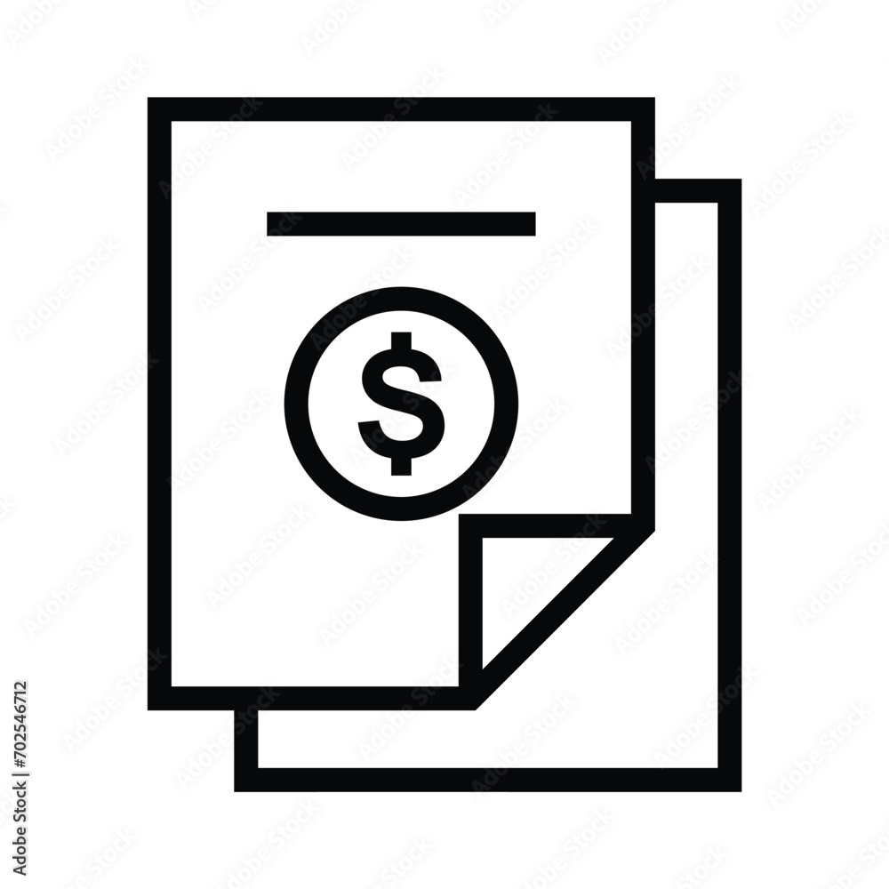Money document outline icons, minimalist vector illustration and transparent graphic element. Isolated on white background Money document outline icons, minimalist vector illustration and transparent graphic element. Isolated on white background