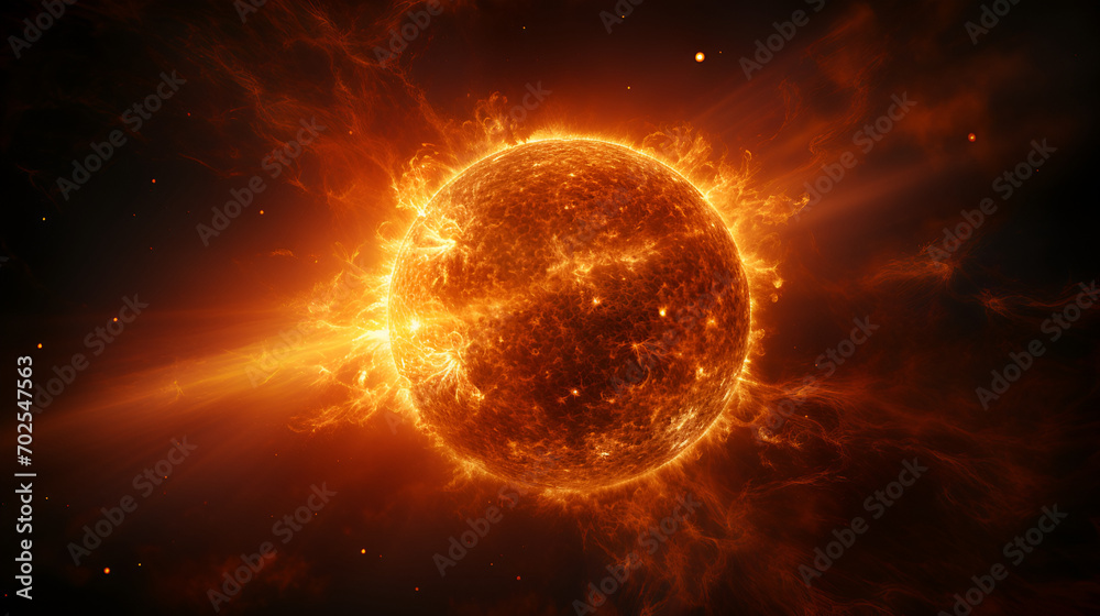 Realistic telescope picture sun Realistic telescope picture sun