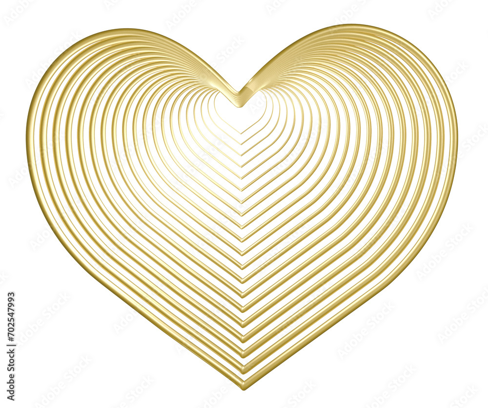 Golden heart isolated on transparent background for Valentine's Day ...