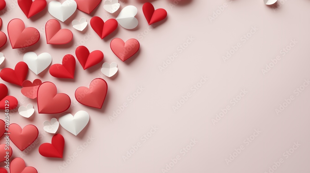 Valentine's day background with red and white hearts Valentine's day background with red and white hearts
