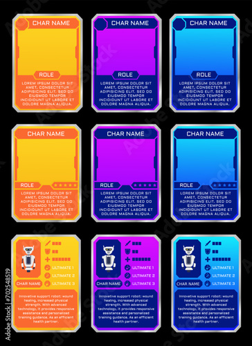 card game template with an advanced system and available in three colors