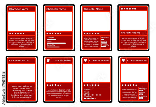 card game template with black frame and red maroon color, for player game, hockey, football
