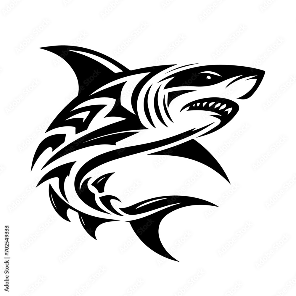 Shark tribal logo icon design illustration template Shark tribal logo icon design illustration template