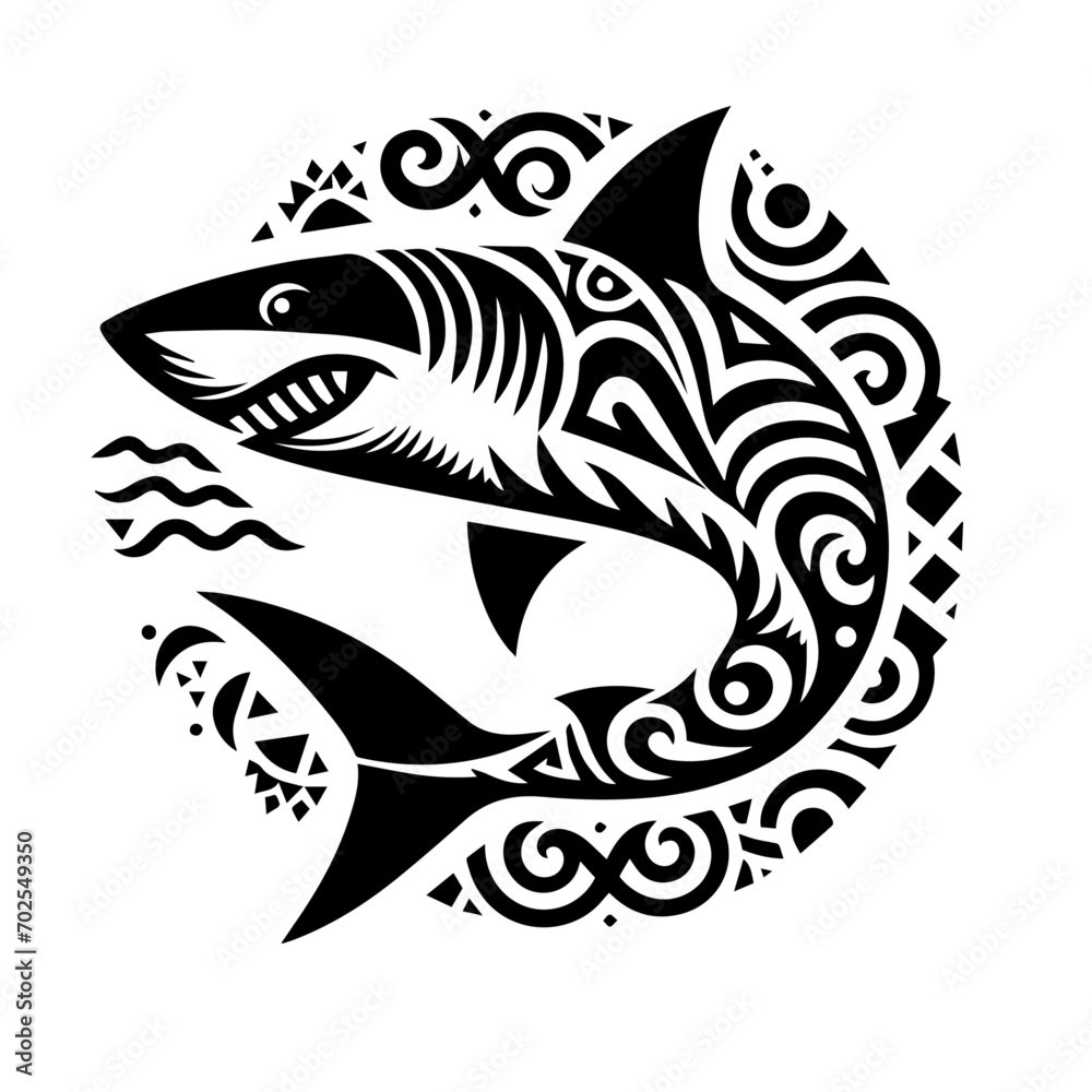 Shark tribal logo icon design illustration template Shark tribal logo icon design illustration template