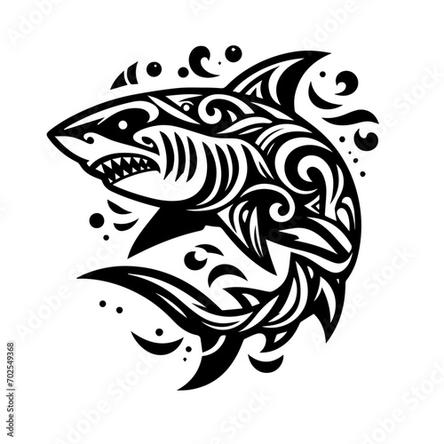 Shark tribal logo icon design illustration template