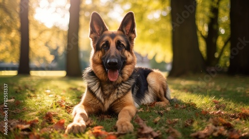 German shepherd in park