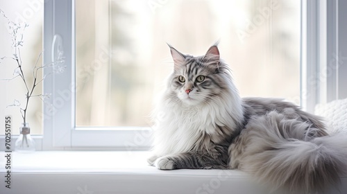 norwegian forest cat in room