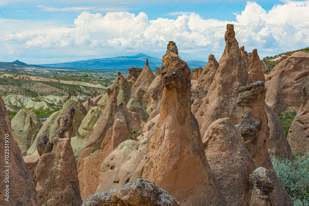 Fototapeta premium Rock formations in the form of bizarre forms created by nature in the Devrent Valley, Cappadocia