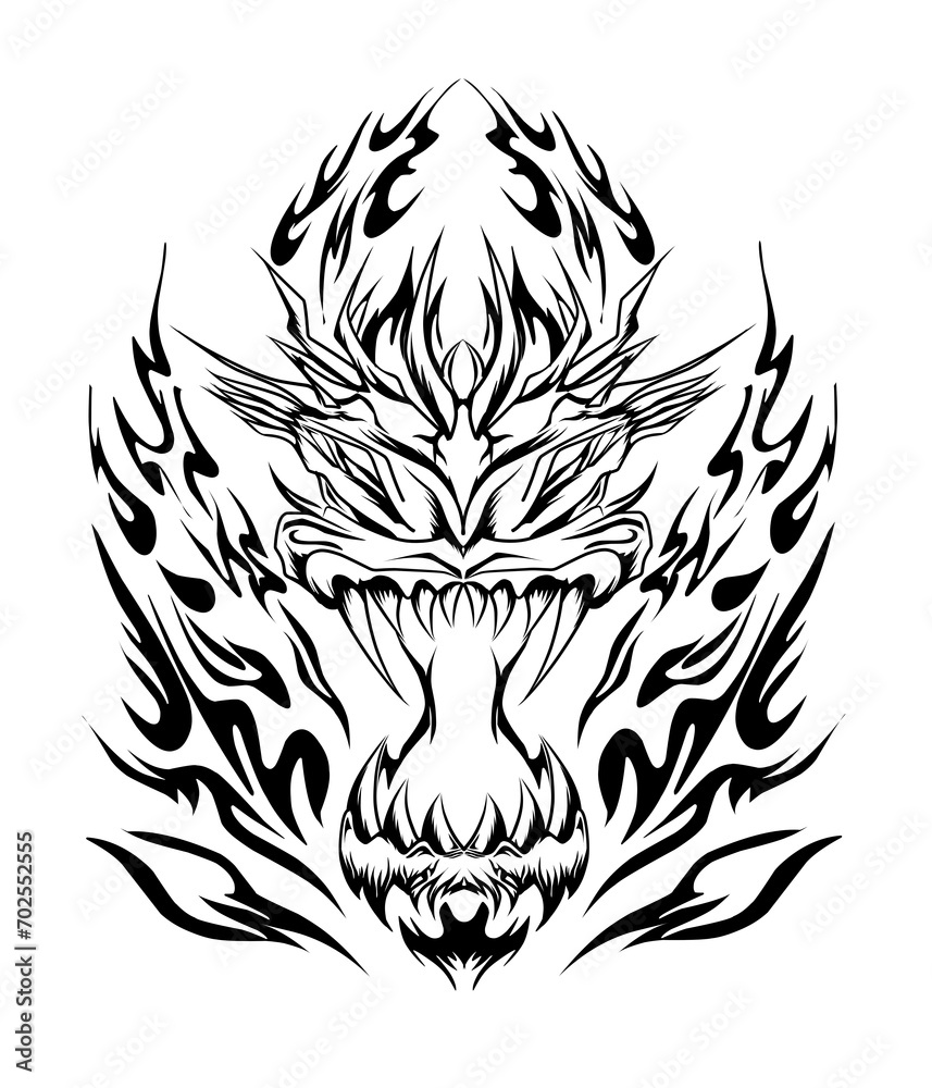 Obraz premium Illustration of dragon stickers. Perfect for stickers, tattoos, icons, logos