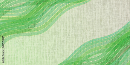 新緑　和紙　水彩　背景