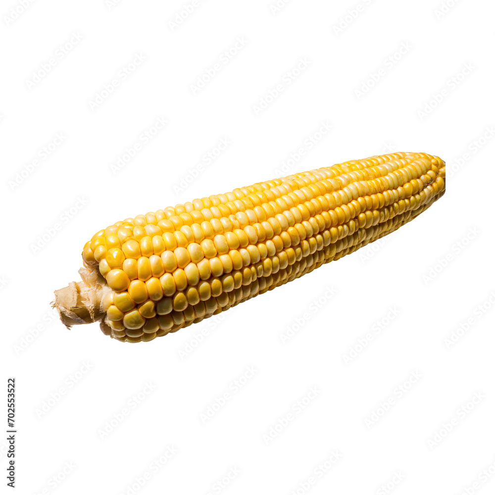 Yellow Corn Cob With Kernels, Without Shadow, Isolated Background Yellow Corn Cob With Kernels, Without Shadow, Isolated Background