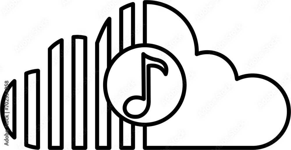 Musical Clouds Doodle Vector Illustration Musical Clouds Doodle Vector Illustration