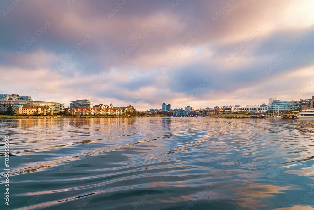 Victoria Skyline By The Ocean At Sunrise