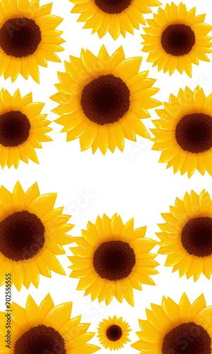 Sunflowers beautiful backround,frame,ornament illustration