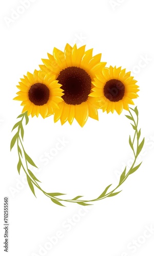 Sunflowers beautiful backround,frame,ornament illustration