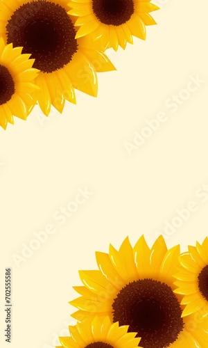 Sunflowers beautiful backround,frame,ornament illustration