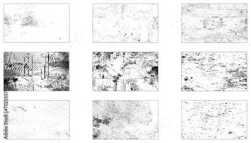 Set of 9 grunge textures. vector illustration. Big collection of Grunge post Stamps . Circles. Large set of Banners, Insignias , Logos, Icons, Labels and Badges . vector distress textures.blank shapes