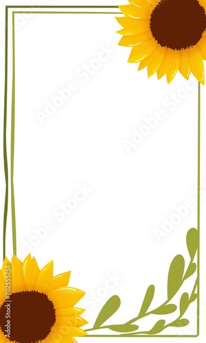 Sunflowers beautiful backround,frame,ornament illustration