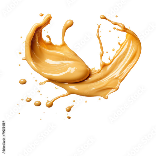 Splash peanut butter on isolate transparency background, PNG photo