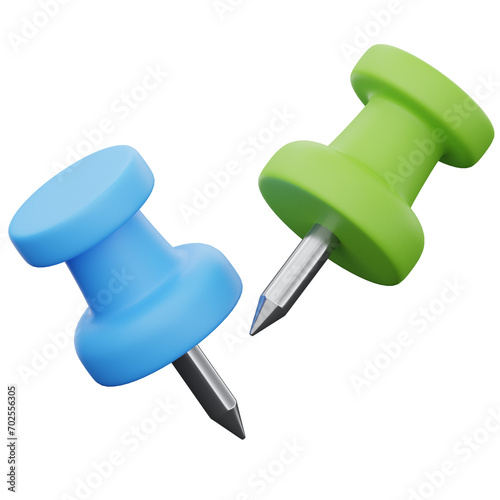 Push Pin 3d Icon. School and Education 3d Icon.