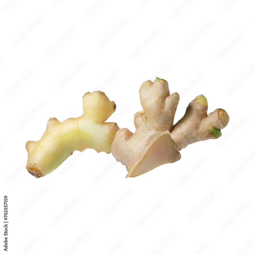 Floating Of White And Brown Ginger, Without Shadow, Isolated Transparent Background Floating Of White And Brown Ginger, Without Shadow, Isolated Transparent Background