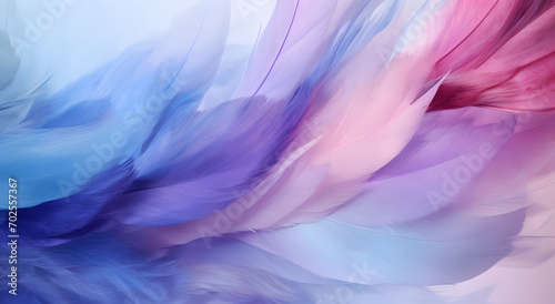 Spectral Whirl of Pink and Blue Hues Feathers Background, Pastel colors artwork © MAJGraphics