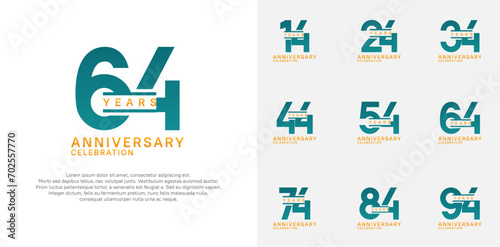 anniversary logotype vector set with green color for special celebration