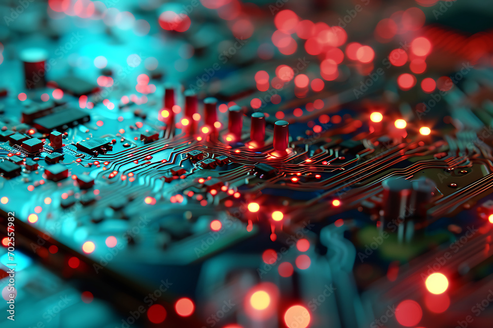 Foto de Highly detailed technology texture, AI supercomputer Chrome ...