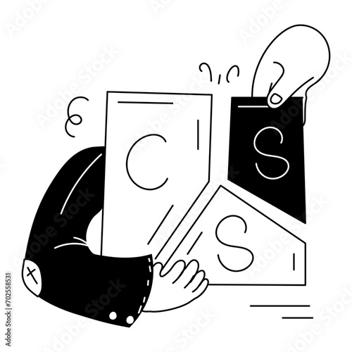 Hand drawn illustration of css data 