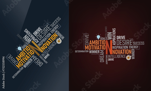 Ambition, motivation, innovation concept illustration idea of creativity improvement and ideas