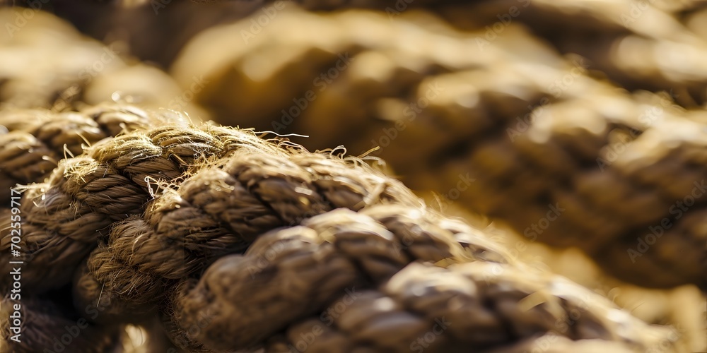 Macro close up of rope texture background - Generative ai Macro close up of rope texture background - Generative ai