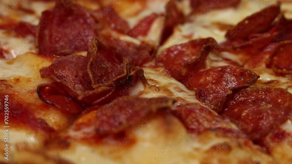 Sizzling Pepperoni Pizza Close-Up Sizzling Pepperoni Pizza Close-Up