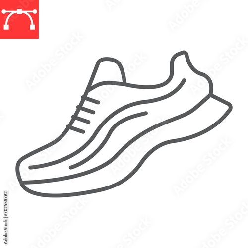 Running shoes line icon, fitness and footwear, sneaker vector icon, vector graphics, editable stroke outline sign, eps 10.