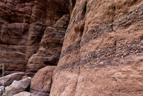 Wallpaper Mural Bizarre  natural stripes on rock walls along a shallow stream along the Wadi Numeira hiking trail in Jordan Torontodigital.ca