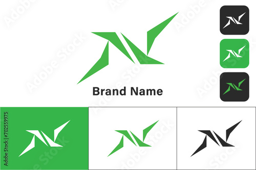 N lettermark logo design photo