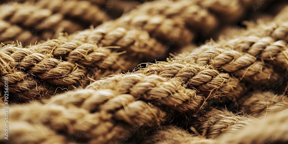 Macro close up of rope texture background - Generative ai Macro close up of rope texture background - Generative ai