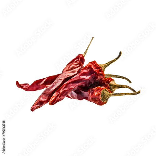 Bunch Red Very Dried Small Chilies Cayenne  Isolated Transparent Background
