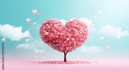 Heart tree valentine's background