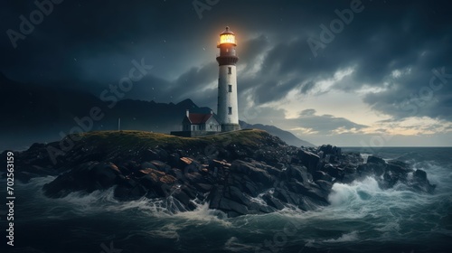 Remote Island's Stunning Lighthouse View