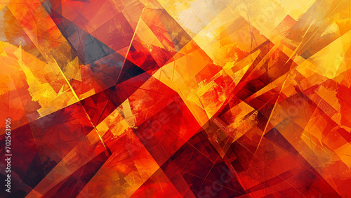 Dynamic Fiery Red and Orange Geometric Shapes with Gradients