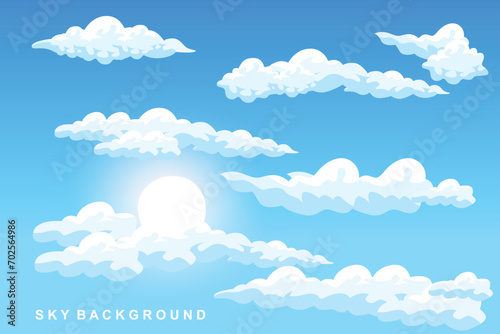 Sky Cloud Background Design Illustration Template Vector Decor Banner And Poster