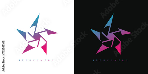 Unique dan modern Star Camera logo design photo