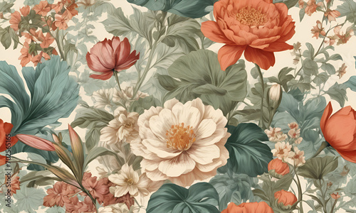  Dive into the allure of vintage charm captivating prompt, presenting a beautiful fantasy wallpaper graced by a botanical flower bunch
